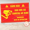 Decal Dán CẢNH BÁO KHU VỰC CÓ CAMERA AN NINH | WARNING! CCTV IN OPERATION (Nền đỏ chữ vàng) | Chống nước, chống phai