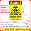 LOGO TEM STICKER BIỂN CẢNH BÁO ĐEO MẶT NẠ PHÒNG ĐỘC - WEAR GAS MASK - BIỂN CẢNH BÁO AN TOÀN LAO ĐỘNG