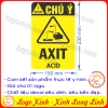 LOGO TEM STICKER CẢNH BÁO NGUY HIỂM DUNG DỊCH AXIT ACID - BIỂN CẢNH BÁO AN TOÀN LAO ĐỘNG