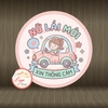Tem Decal Dán Ô TÔ - NỮ LÁI MỚI _ XIN THÔNG CẢM - Decal bóc dán, có keo sẵn, chống nước, chống phai