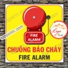 LOGO TEM STICKER BIỂN CHUÔNG BÁO CHÁY - FIRE ALARM - CHUÔNG CỨU HỎA