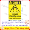 LOGO TEM STICKER CẢNH BÁO KHU VỰC TỪ TRƯỜNG MẠNH, STRONG MANEGTIC FIELD - BIỂN CẢNH BÁO AN TOÀN LAO ĐỘNG