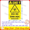 LOGO TEM STICKER CẢNH BÁO RỦI RO SINH HỌC, BIO HAZARD- BIỂN CẢNH BÁO AN TOÀN LAO ĐỘNG