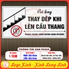 Tem Decal - Vui lòng THAY DÉP KHI LÊN CẦU THANG -  Decal song ngữ bóc dán, có keo sẵn, chống nước, chống phai