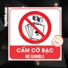 (MẪU VUÔNG) Logo Tem Decal Dán CẤM CỜ BẠC,No Gamble, Tem Cấm Chơi Cờ Bạc,Đánh Bài, Decan Dán Cấm Đánh Bạc, Chống Nước
