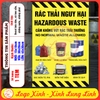 Tem Decal PHÂN LOẠI RÁC THẢI THƯỜNG - RÁC THẢI SINH HOẠT - RÁC THẢI NGUY HẠI - Decal song ngữ, có keo dán sẵn