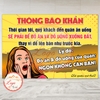 Tem Decal Dán Sẵn - THÔNG BÁO KHẨN - ĐỒ ĂN ĐỒ UỐNG NGON KHÔNG CẦN BÀN -  Trang trí quán độc lạ, chống nước chống phai