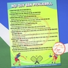 [M2] Poster Tem Decal Dán Nội Quy Sân Tập Pickleball, Quy ĐInh Câu Lạc Bộ CLB Pickleball,. Quy Tắc Chơi Sân Píc Cờ Bôn