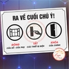 Tem Decal Dán Nhắc Nhở Ra Về Cuối Chú Ý Đóng Cửa Sổ, Tắt Các Thiết Bị Điện, Khóa Cửa Chính, Dùng Cho Văn Phòng Công Ty