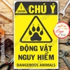 LOGO TEM STICKER BIỂN CẢNH BÁO ĐỘNG VẬT NGUY HIỂM- DANGEROUS ANIMALS CAUTION
