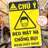LOGO TEM STICKER BIỂN CẢNH BÁO ĐEO MẶT NẠ CHỐNG BỤI - WEAR DUST MASK - BIỂN CẢNH BÁO AN TOÀN LAO ĐỘNG