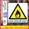 Tem Decal Cảnh Báo CHẤT LỎNG DỄ CHÁY, Theo Tiêu Chuẩn Quốc Gia TCVN 6707 - 2009, Decan Chống Nước, Chống Phai Màu