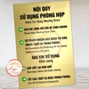 Tem Decal | NỘI QUY SỬ DỤNG PHÒNG HỌP | Decal SONG NGỮ VIỆT - ANH | Decal bóc dán có keo sẵn, chống nước, chống phai
