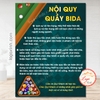 Tem Decal Dán Nội Quy Quầy Bida, Nội Quy Quán Bi-a, Quy Chế Phòng Chơi Bi-da, Bida Rules , Quy Tắc Chơi Billards Bóc Dán
