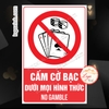 (MẪU CHỮ NHẬT) Logo Tem Decal Dán CẤM CỜ BẠC,No Gamble Nhiều Kích Cỡ, Tem Cấm Chơi Cờ Bạc,Đánh Bài, Có Keo Sẵn Tiện Dụng
