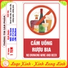 (MẪU 2) Tem Decal Cấm Uống Rượu Bia, Cấm Rượu Bia, No Drink Wine And Beer, Decal Chống Nước , Chống Phai Màu