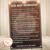Tem Decal dán sẵn - NỘI QUY HOMESTAY - Decal bóc dán có keo sẵn, chống phai, chống nước tiện dụng