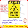 LOGO TEM STICKER BIỂN CẢNH BÁO CẨN THẬN ĐỤNG ĐẦU, CẨN THẬN CỤNG ĐẦU- WATCH YOUR HEAD - BIỂN CẢNH BÁO AN TOÀN LAO ĐỘNG