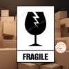 Tem Decal FRAGILE, Cảnh Báo Hàng Dễ Vỡ Xin Nhẹ Tay, Dùng Cho Hàng Hóa Dễ Vỡ Hỏng Damage Cargo, Có Keo Sẵn, Chống Nước