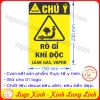 LOGO TEM STICKER CẢNH BÁO RÒ GỈ KHÍ ĐỘC, LEAK GAS, VAPOR - BIỂN CẢNH BÁO AN TOÀN LAO ĐỘNG
