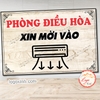 Tem Decal Dán Phòng Điều Hòa Xin Mời Vào, Sử Dụng Cho Quầy Quán Nhà Hàng, Tem Chống Nước Có Keo Dán Sẵn,Quán Có Điều Hòa