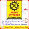 LOGO TEM STICKER BIẾN PHÒNG KỸ THUẬT, TECHNICAL ROOM DÙNG CHO VĂN PHÒNG CÔNG TY, CƠ QUAN, NHÀ XƯỞNG...