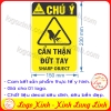 LOGO TEM STICKER CẢNH BÁO CẨN THẬN ĐỨT TAY, VẬT SẮC NHỌN, SHARP OBJECTS - BIỂN CẢNH BÁO AN TOÀN LAO ĐỘNG