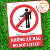 LOGO STICKER TEM DÁN KHÔNG XẢ RÁC- DO NOT LITTER, KHÔNG VỨT RÁC BỪA BÃI NƠI CÔNG CỘNG ĐỂ BẢO VỆ MÔI TRƯỜNG