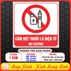 (MẪU VUÔNG) Logo Tem Decal Dán CẤM HÚT THUỐC LÁ ĐIỆN TỬ, No Vaping, Decan TemDán Có Keo Sẵn, Chống Nước