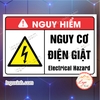 Tem Decal Dán Cảnh Báo Nguy Cơ Điện Giật, Nguy Hiểm Điện Giật, Electrical Hazard, Decal Chống Nước Có Keo Dán Sẵn
