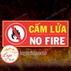 LOGO TEM STICKER BIỂN BÁO CẤM LỬA - NO FIRE- NGUY CƠ CHÁY NỔ HỎA HOẠN - BIỂN CẢNH BÁO, BIỂN CẤM
