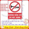 LOGO TEM STICKER BIỂN BÁO CẤM KHÔNG ĐƯỢC BẤM CÒI - DO NOT HONK - BIỂN CẢNH BÁO, BIỂN CẤM