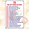 Tem Decal Dán Tường 15 Nội Quy Gia Đình Ý Nghĩa, Trang Trí Nhà Cửa, Có Keo Sẵn, Chống Nước
