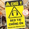 LOGO TEM STICKER BIỂN CẢNH BÁO ĐEO TAI CHỐNG ỒN BAỎ VỆ TAI - WEAR EAR PROTECTION - BIỂN CẢNH BÁO AN TOÀN LAO ĐỘNG