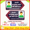 Tem Decal – QUÉT GƯƠNG MẶT ĐỂ CHẤM CÔNG – FACE RECOGNITION FOR TIMEKEEPING - Decal song ngữ, bóc dán, chống nước
