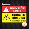 (MẪU MỚI) Tem Decal Dán Điện Cao Thế Nguy Hiểm Cấm Lại Gần,High Voltage Caution Hazard,Tem Cảnh Báo Decan Dán Tường,Kính