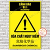 Tem Decal Dán Cảnh Báo Hóa Chất Nguy Hiểm, Decal Đa Ngôn Ngữ Việt -Trung,Chemical Storage,Dán Trang Trí Công Ty Hóa Chất
