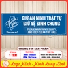 Tem Decal Nhắc Nhở Giữ Vệ Sinh Chung Và An Ninh Trật Tự, Keep Silent And Security , Decan Dán Kính Dán Tường Chống Nước