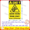 LOGO TEM STICKER CẢNH BÁO BÁNH RĂNG ĐANG XOAY QUAY, GEAR IS OPERATING - BIỂN CẢNH BÁO AN TOÀN LAO ĐỘNG