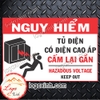 LOGO TEM STICKER CÁNH BÁO TỦ ĐIỆN CÓ ĐIỆN CAO ÁP NGUY HIỂM - HAZADOUS VOLTAGE