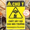 LOGO TEM STICKER CẢNH BÁO CHẤT GÂY HẠI CHO MÔI TRƯỜNG, ENVIRONMENTAL POLLUTANT - BIỂN CẢNH BÁO AN TOÀN LAO ĐỘNG