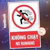Tem Decal Cấm Không Chạy, Không Được Chạy No Running, Tem Decan Dán Có Keo Sẵn Chống Nước Tiện Dụng - Logoxinh