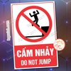 Tem Decal Cấm Nhảy, Cấm Không Được Nhảy Do Not Jump, Tem Decan Dán Chất Lượng Cao Có Keo Sẵn Chống Nước Tiện Dụng