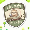 Tem Decal Dán Ô TÔ - LÁI MỚI, ĐI CHẬM - Decal hình lười con tập lái funny - Decal chống nước, chống phai