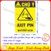 LOGO TEM STICKER CẢNH BÁO NGUY HIỂM AXIT PIN ACID - BIỂN CẢNH BÁO AN TOÀN LAO ĐỘNG