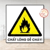 Tem Decal Cảnh Báo CHẤT LỎNG DỄ CHÁY, Theo Tiêu Chuẩn Quốc Gia TCVN 6707 - 2009, Decan Chống Nước, Chống Phai Màu