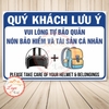 Tem Decal Dán - QUÝ KHÁCH LƯU Ý VUI LÒNG TỰ BẢO QUẢN NÓN BẢO HIỂM VÀ TÀI SẢN CÁ NHÂN - Decal Chống nước, chống phai
