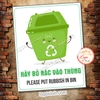 Tem Decal Hãy Bỏ Rác Vào Thùng,Chỉ Dẫn Hướng Dẫn Vứt Rác Đúng Nơi Quy Định,Put Litter In Bin,Decan Chống Nước Có Keo Sẵn