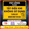 (MẪU MỚI) Tem Tắt Điện Khi Không Sử Dụng Vàng Đen, Tem Decan Dán Ổ Điện Nhắc Nhở Tiết Kiệm Điện, Tiện Dụng Có Keo Sẵn