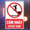 Tem Decal Cấm Nhảy, Cấm Không Được Nhảy Do Not Jump, Tem Decan Dán Chất Lượng Cao Có Keo Sẵn Chống Nước Tiện Dụng